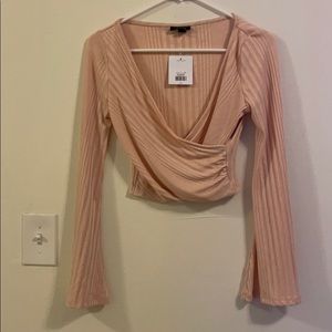 NWT TOPSHOP pink bell long sleeve top
